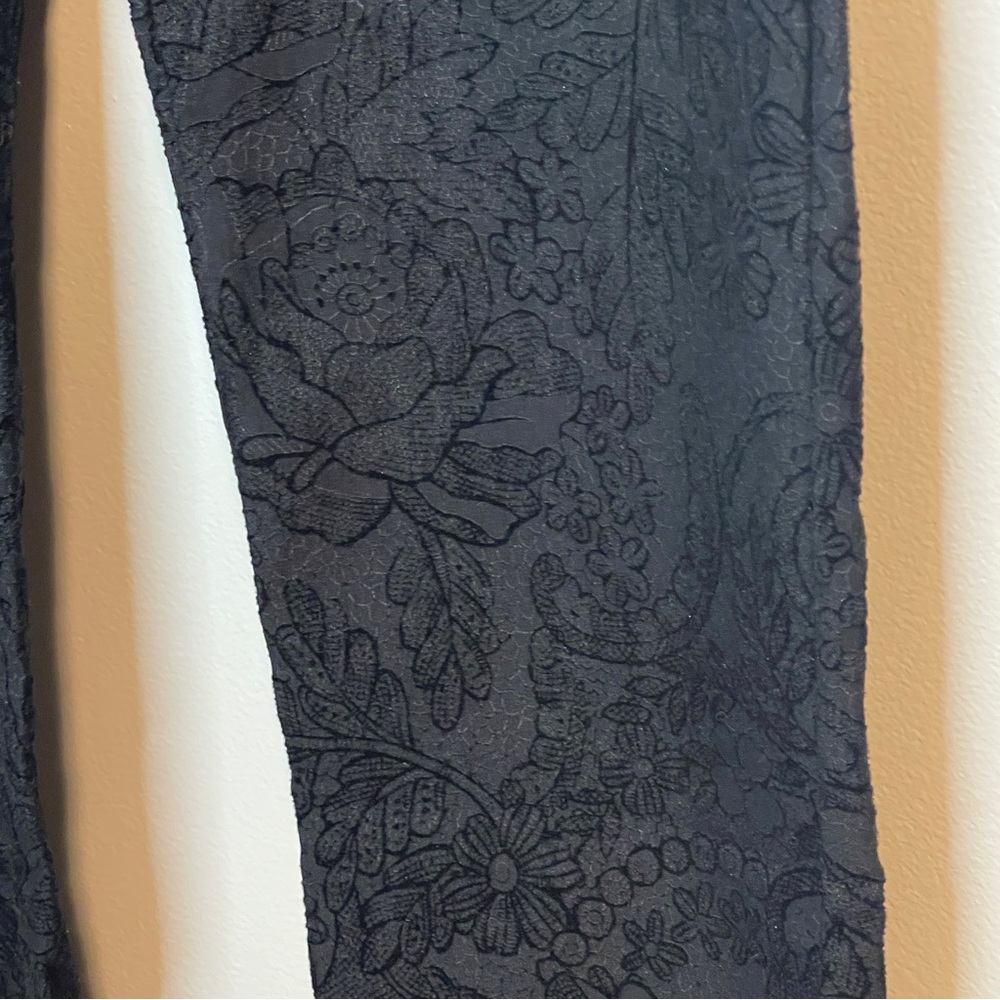 Joseph Ribkoff Black Textured Floral Pants - Picture 5 of 7